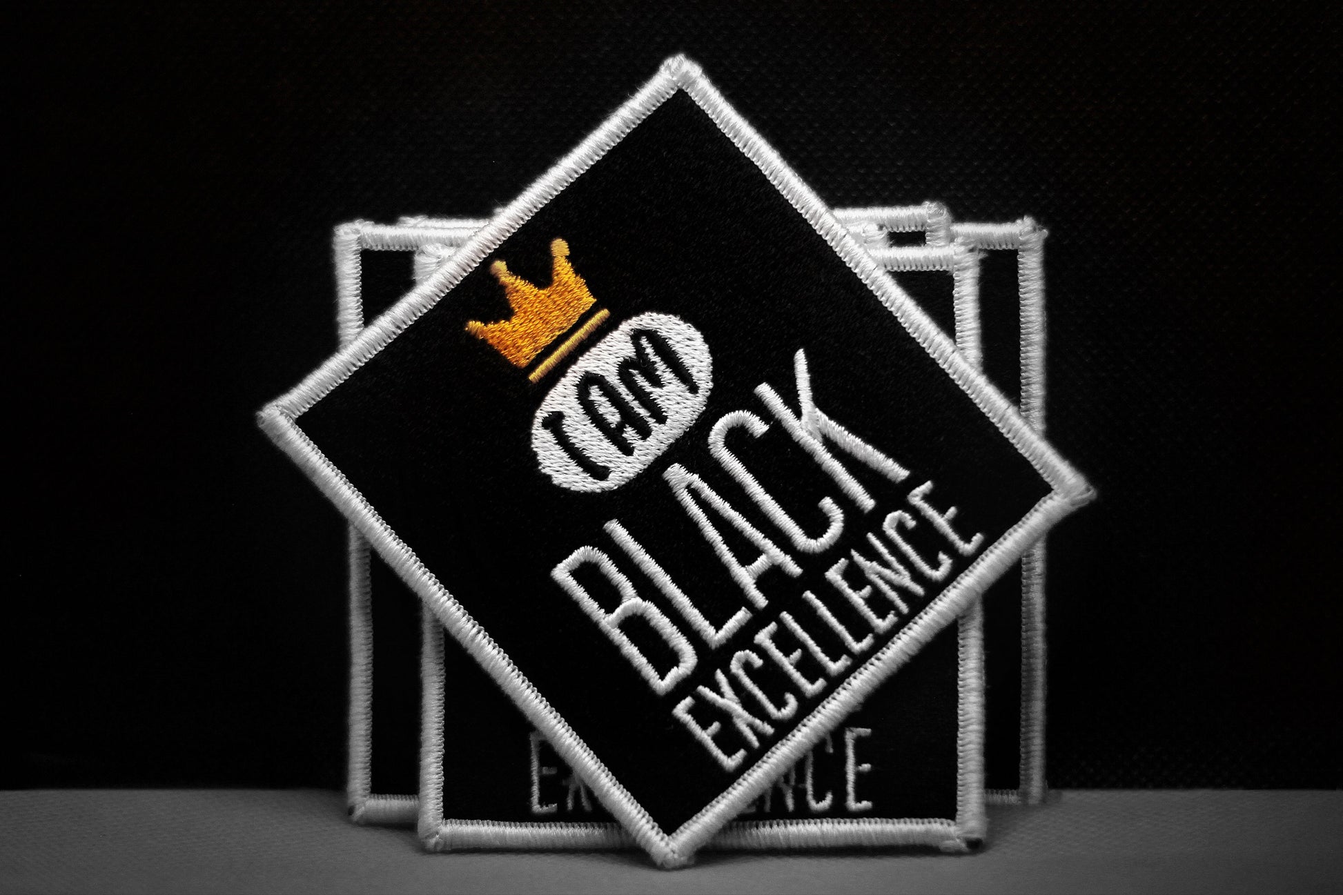 Black Excellence ,Iron on patch Embroidery Patch, Size 3X3, 100% Emb –  Standard Patches